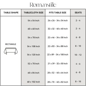 Romanstile Rectangle Plastic Tablecloth, 100% Waterproof Oil-Proof Checkered PVC Table Cloth, Heavy Duty Vinyl Table Cover for Dining, Camping, Picnic, Outdoor - 54 x 120 Inch, Moroco White