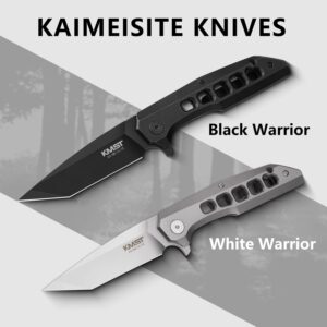 kaimeisite Pocket Knife, 3.5" Pocket Knife for Men, Pocket Knife Set, Knives for Men Tactical Knife, Edc Knife, Folding Knife,Titanium Alloy & SKD11 Steel, Frame Lock, White