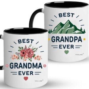 christmas gifts for grandparents mug set, present grandma grandpa cups, gifts ideas from grandkids, grandchildren, new grandparent announcement christmas valentine birthday, baby reveal for nana papa