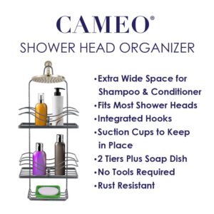 TRIO HOME Hanging Shower Caddy, Shower Caddy Over Showerhead No Blocking to Shower Head, Rustproof Shower Organizer, Shampoo Soap Holder, Bathroom Large Hanging Shower Caddy - Speckled Black