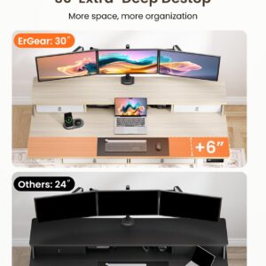 ErGear Standing Desk with Drawers, 55 x 30 Inches Height Adjustable Desk with Storage, Electric Sit Stand Desk, 4 Memory Preset Computer Home Office Desk with Cable Management Tray, Natural