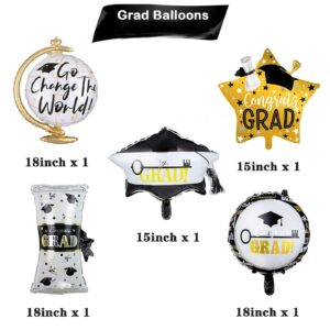 BACOKEY 6Pcs Congrats Balloons for Graduation Decorations Class of 2024 Graduation Party Decorations for College High School Graduation Party Graduation Decorations