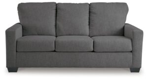 signature design by ashley rannis casual 2-in-1 sofa sleeper with folding gel memory foam mattress, full, gray