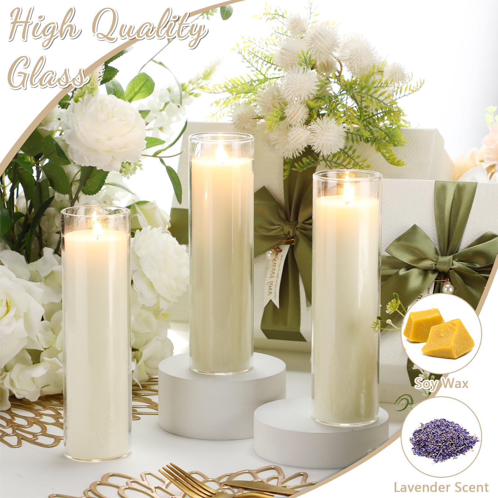 FoldTier 12 Pcs White Devotional Candles in Glass 2 x 8 Inches Catholic Candles Soy Wax Votive Prayer Candles Long Burning Religious Candles for Christmas Sanctuary Vigils Blessing Church Meditation