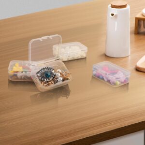 KUAIQU Bead Organizer Box, Small Clear Plastic Beads Storage Containers Box, Bead Organizers with Lid, Mini Storage Box Use for Diamond Art、DIY Crafts、Pills、Jewelry、Nail Art Accessories Storage