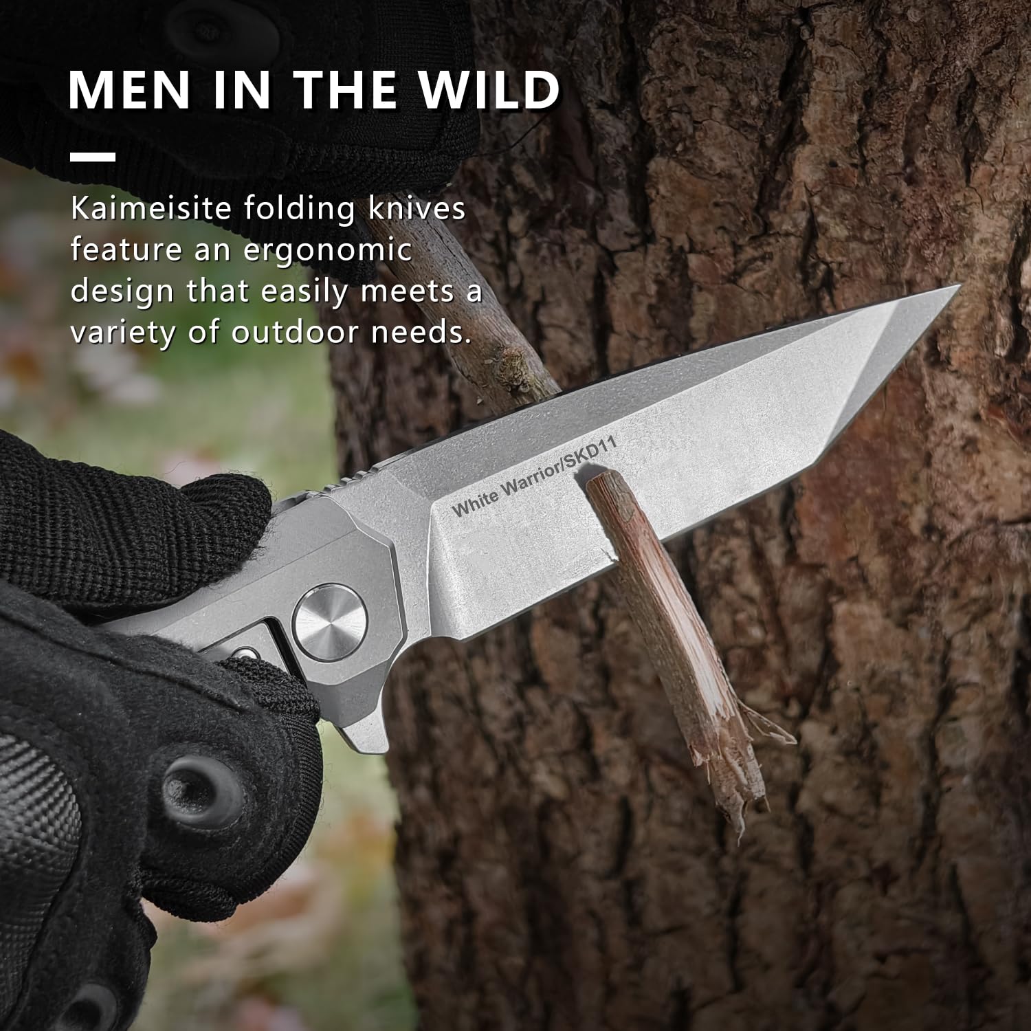 kaimeisite Pocket Knife, 3.5" Pocket Knife for Men, Pocket Knife Set, Knives for Men Tactical Knife, Edc Knife, Folding Knife,Titanium Alloy & SKD11 Steel, Frame Lock, White