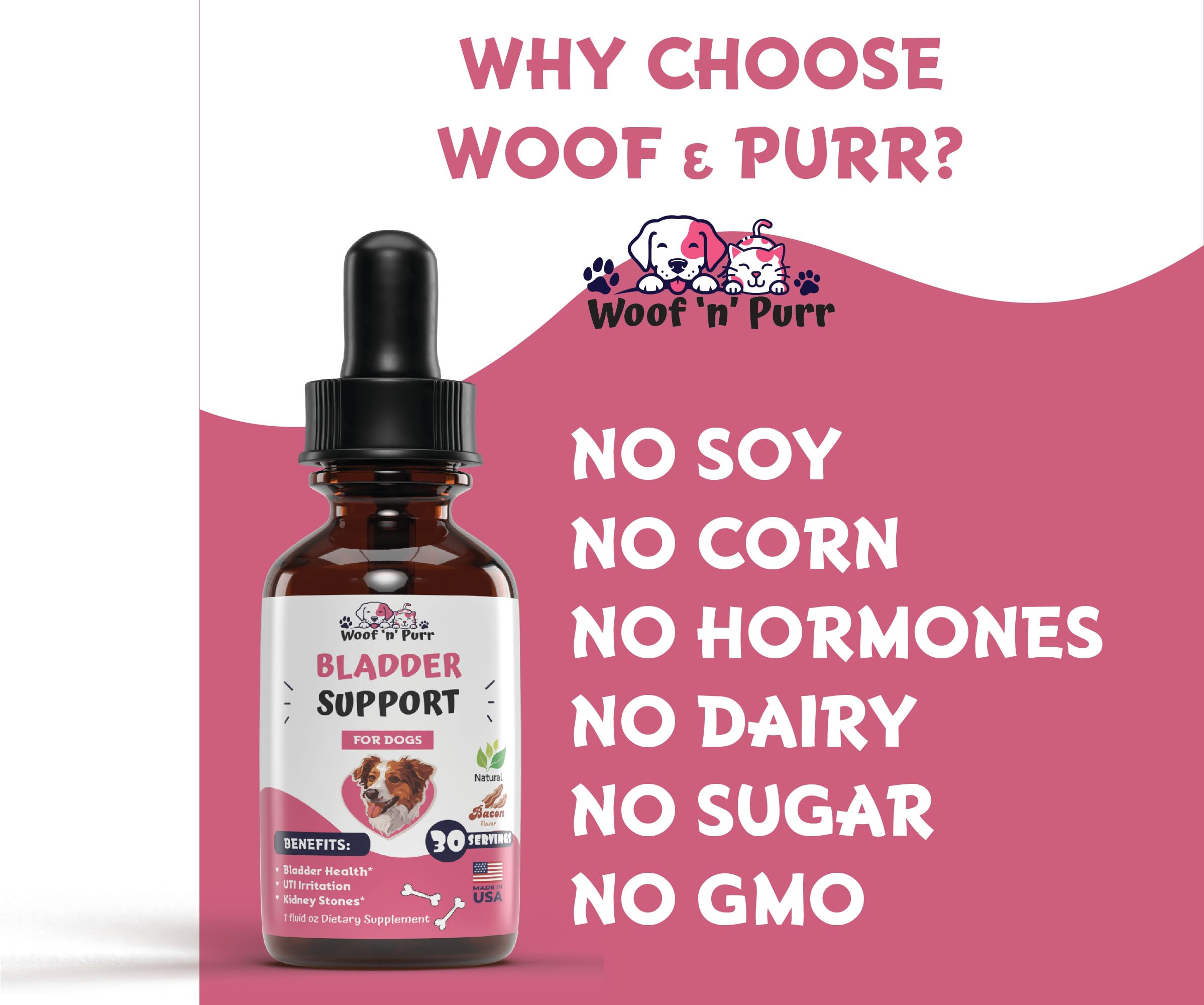 Bladder Control for Dogs | Dog Bladder Supplement - Supports Healthy Kidney & Urinary Tract - Dog UTI Treatment - Dog Bladder Control - Bladder Support for Dogs - Dog UTI Supplement - 1oz