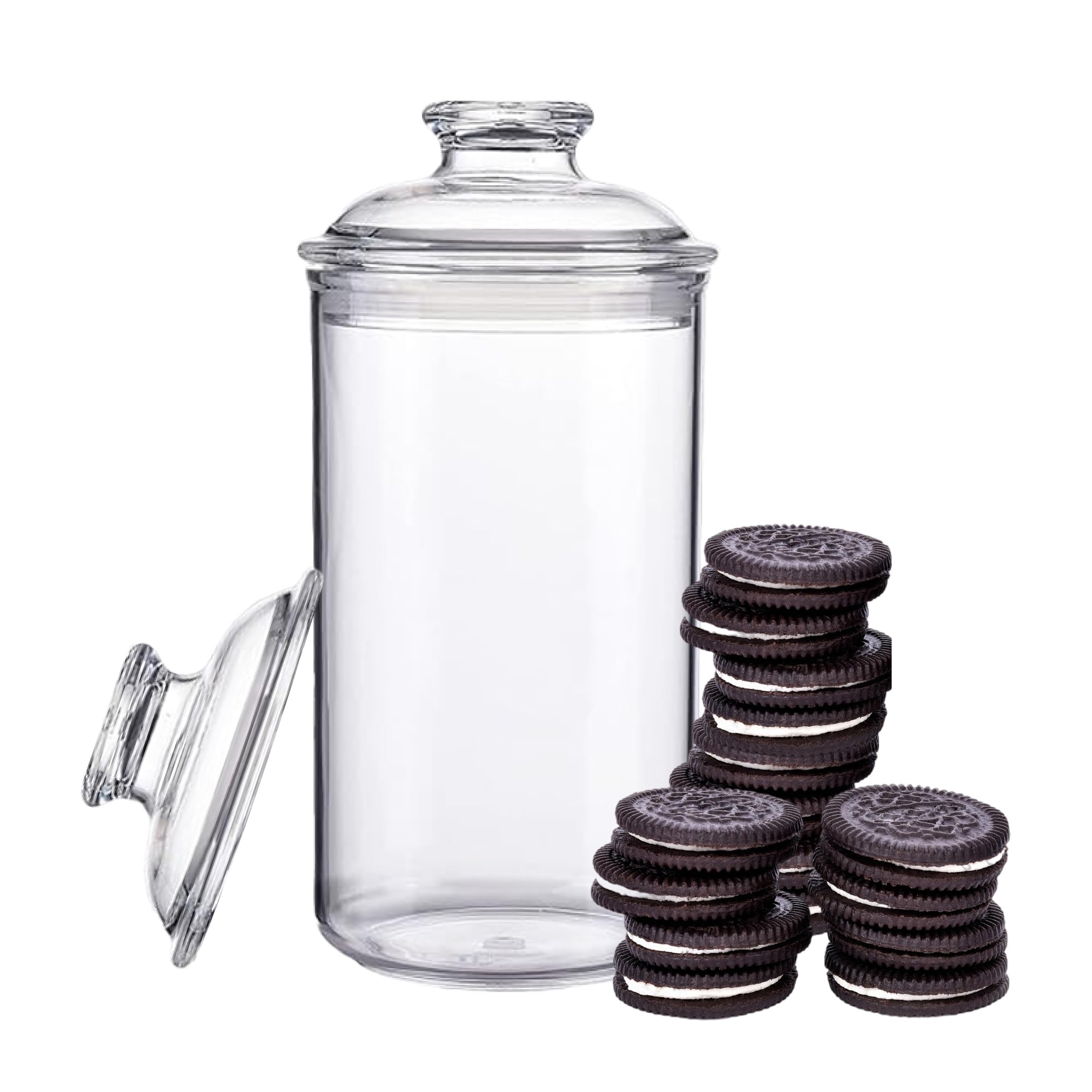 34oz/1L - Airtight Acrylic Canister Candy Jar Cookie Jar - Cookie Jars with Lids/Candy Jars with Lids Apothecary Jars With Lids, Plastic Jars With Lids - Laundry Pods Container Laundry Pod Container