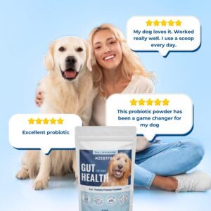 Gut Health for Dogs | 3 in 1 Prebiotic Probiotic Postbiotic | Supports Digestive Health, Anti Diarrhea | Puppy to Senior Dog | Powder 60 g