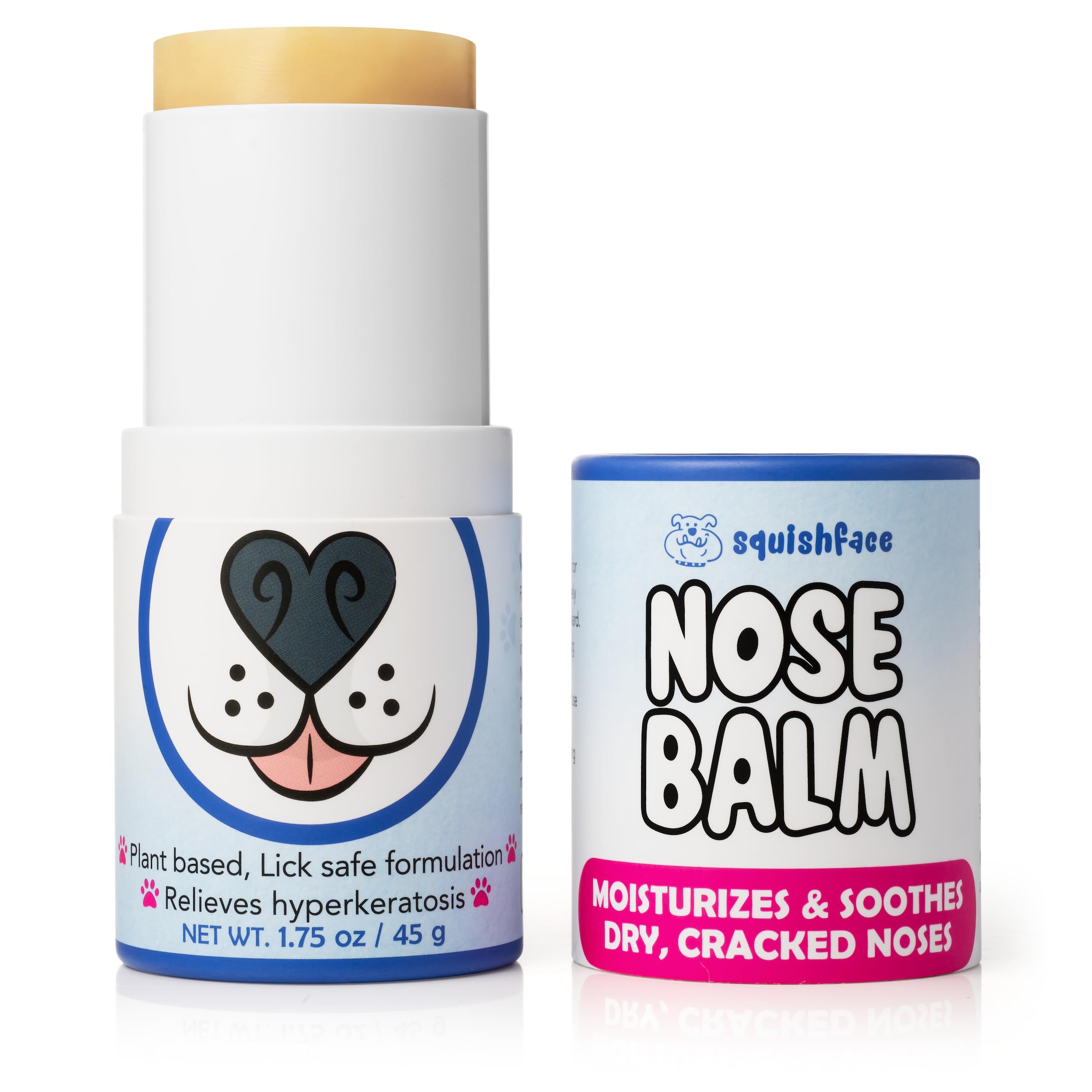 Squishface Nose Balm - Soothe & Protect Dry, Cracked Dog Snouts - Plant-Based, Lick-Safe Formulation to Aid in Relief of Hyperkeratosis - Great for All Breeds! (1.75 oz)