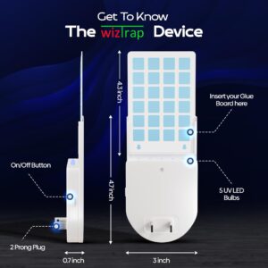 WizTrap MiniMax Plug in Fruit Fly Traps for Indoors! A Flying Insect Trap with UV LED Bulbs & 5 Glue Board Refills! Gnat Trap Used as a Fruit Fly Killer, Indoor Fly Trap, Mosquito Trap, Gnat Killer!