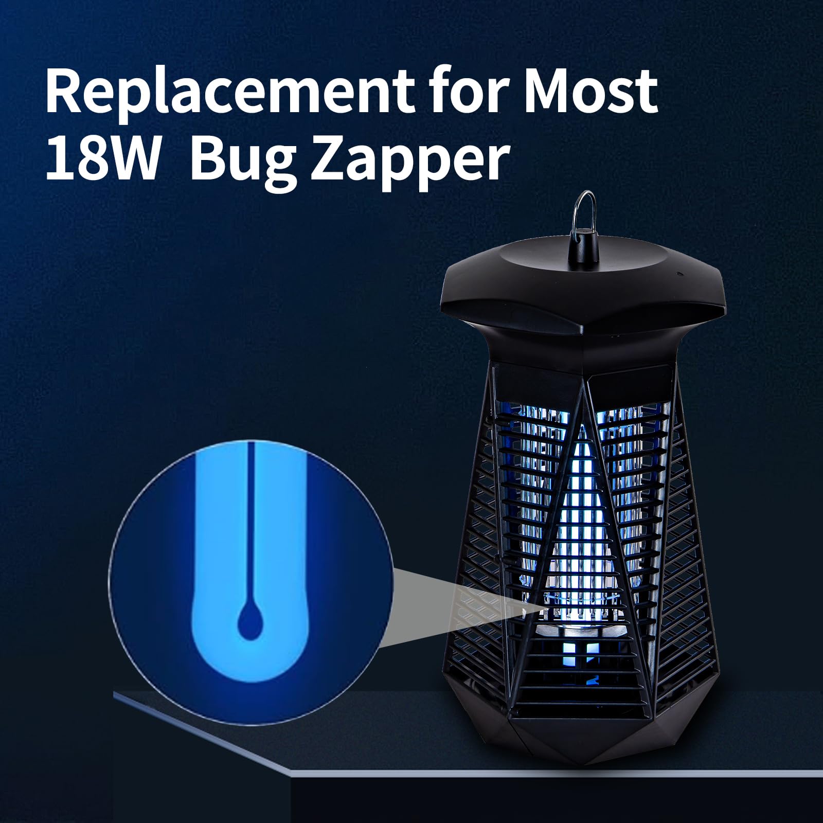 Bug Zapper Replacement Light Bulb for 18W Insect Attracting Lamp, 4-Pin, 18W Single H-Shaped Twin Tube Bulb for Outdoor Mosquito Zapper