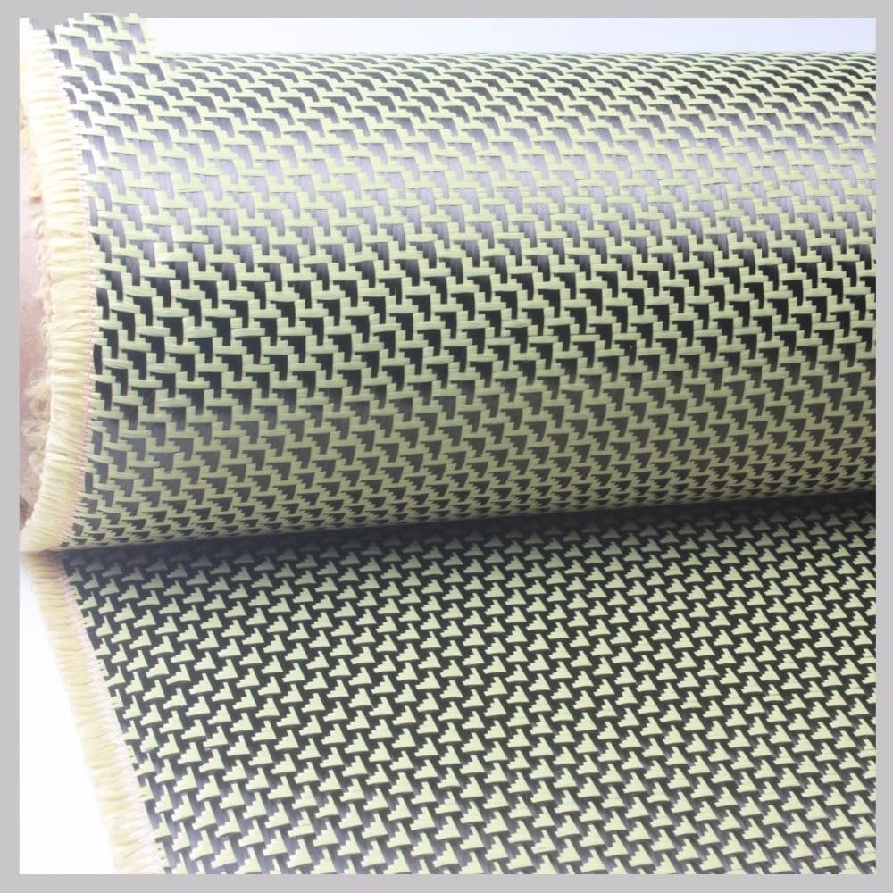 GatherTOOL 260g/m2 Aramid 1500D Carbon 3K Fiber Hybrid Woven Fabric Plane Pattern 1Meter Width (Color : 100cm Width, Size : 50cm)