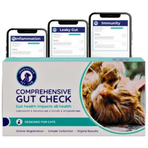 innovative pet lab comprehensive gut health test kit for cats - at-home cat stool test for immune & gluten sensitivity symptoms like diarrhea, vomiting, itchy skin - easy non-invasive testing kit