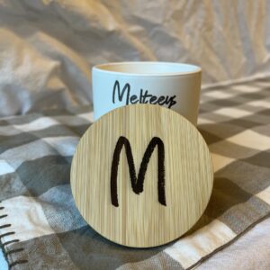 Melteeys Cafe Mocha 10 Oz Candle in Ceramic Jar - Luxury Hand-Poured Candle - Custom Wax Blend with Coconut, Beeswax, and Soy - Parafin Free - Made with love in small batches