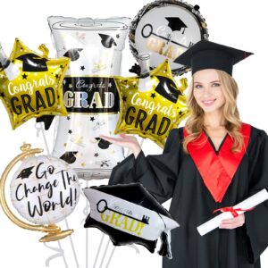 BACOKEY 6Pcs Congrats Balloons for Graduation Decorations Class of 2024 Graduation Party Decorations for College High School Graduation Party Graduation Decorations