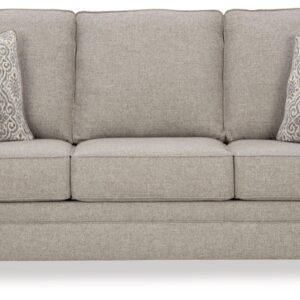 Signature Design by Ashley Gaelon Transitional 2-in-1 Sofa Sleeper with Folding Gel Memory Foam Mattress, Nailheads and 2 Accent Pillows, Queen, Beige