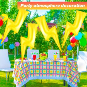 4PCS Lightning Bolt Balloon 34inch Yellow Lightning Bolt Foil Party Balloons Large Flash Balloons Foil Lightning Bolt Shape Balloons For Birthday Party Wedding Baby Shower Boys Decoration Supplies