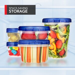 Stock Your Home 32oz Plastic Containers with Twist Top Lids (12 Pack), Quart Freezer Containers with Lids for Leftover Food, Airtight Reusable Soup Containers with Lids, Microwave and Dishwasher Safe