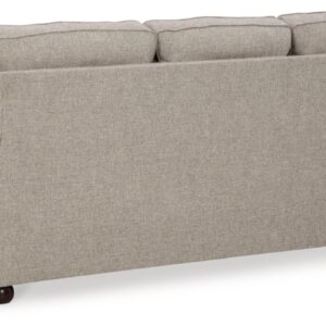 Signature Design by Ashley Gaelon Transitional 2-in-1 Sofa Sleeper with Folding Gel Memory Foam Mattress, Nailheads and 2 Accent Pillows, Queen, Beige