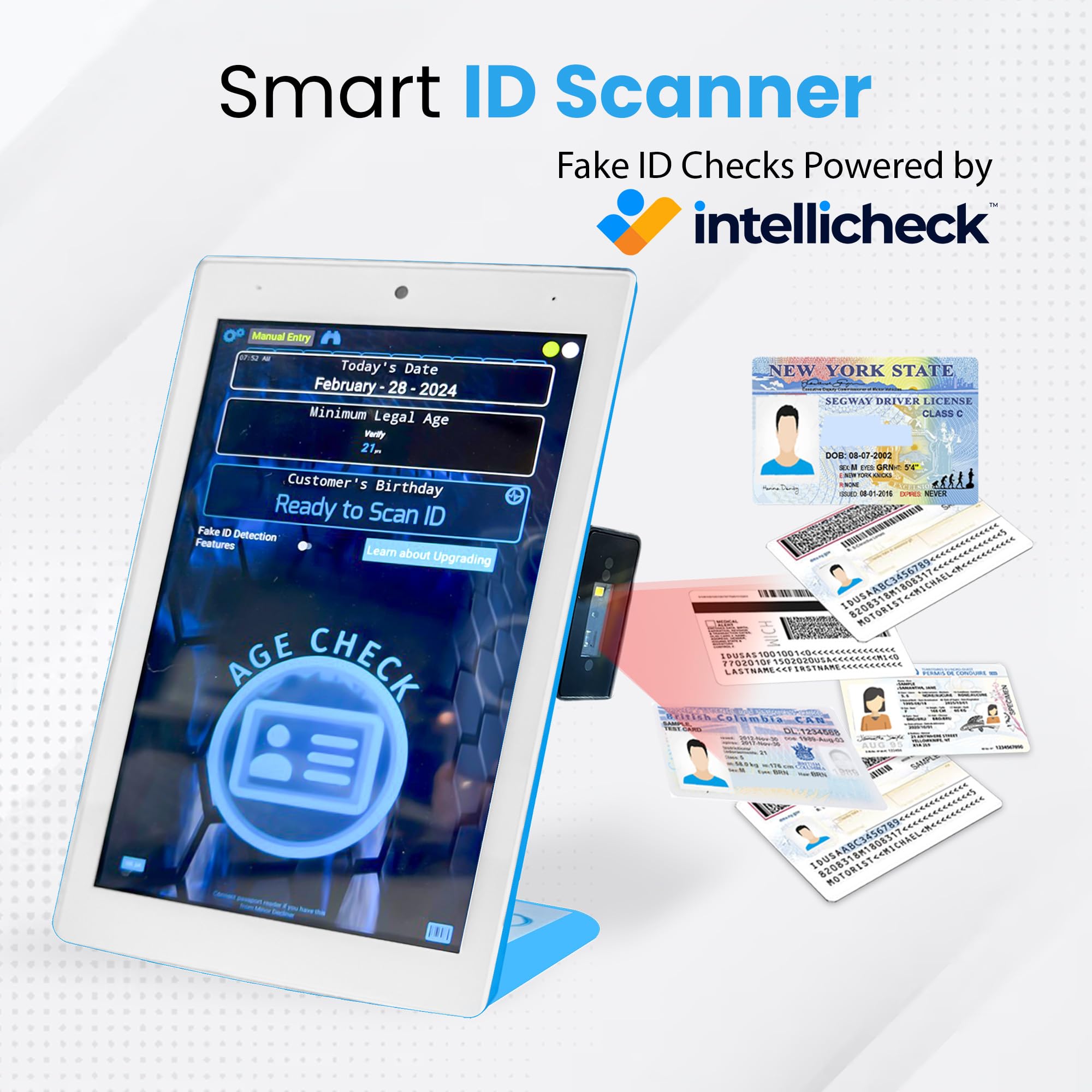 ID Scanner for Bars and Clubs - Easy to Use and Reliable ID Checker for Your Business That Detects Expired IDs & Underage Customers – Works in All 50 States - Includes Optional Fake ID Detection