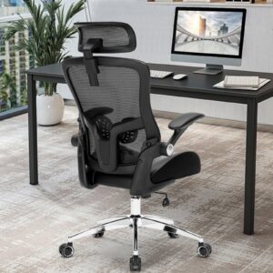 Luckyear Big and Tall Office Chair, 400lbs Heavy Duty Ergonomic Desk Chair with Soft 3D Modeling Foam Cushion Home Office Desk Chairs with Adjustable Headrest Seat Height Executive Computer Task Chair