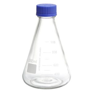 patikil erlenmeyer flask, 1000ml narrow mouth graduated flasks with screw cap borosilicate glass flasks with printed graduation for lab, experiment, chemistry, science study