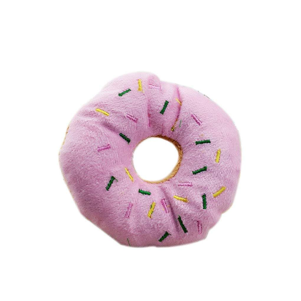 Generic Pet Donut Shape Plush Play Toys Pet Chew Squeaky Toy Dog Cat Sound Playing Tool| Lovely and Professional