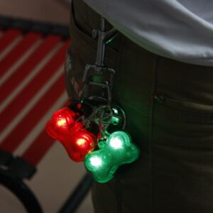 Generic Flashing Flasher Blinking Led Bone Shape Dog Cat Tag Pet Collar Light Red| Nice, 1个