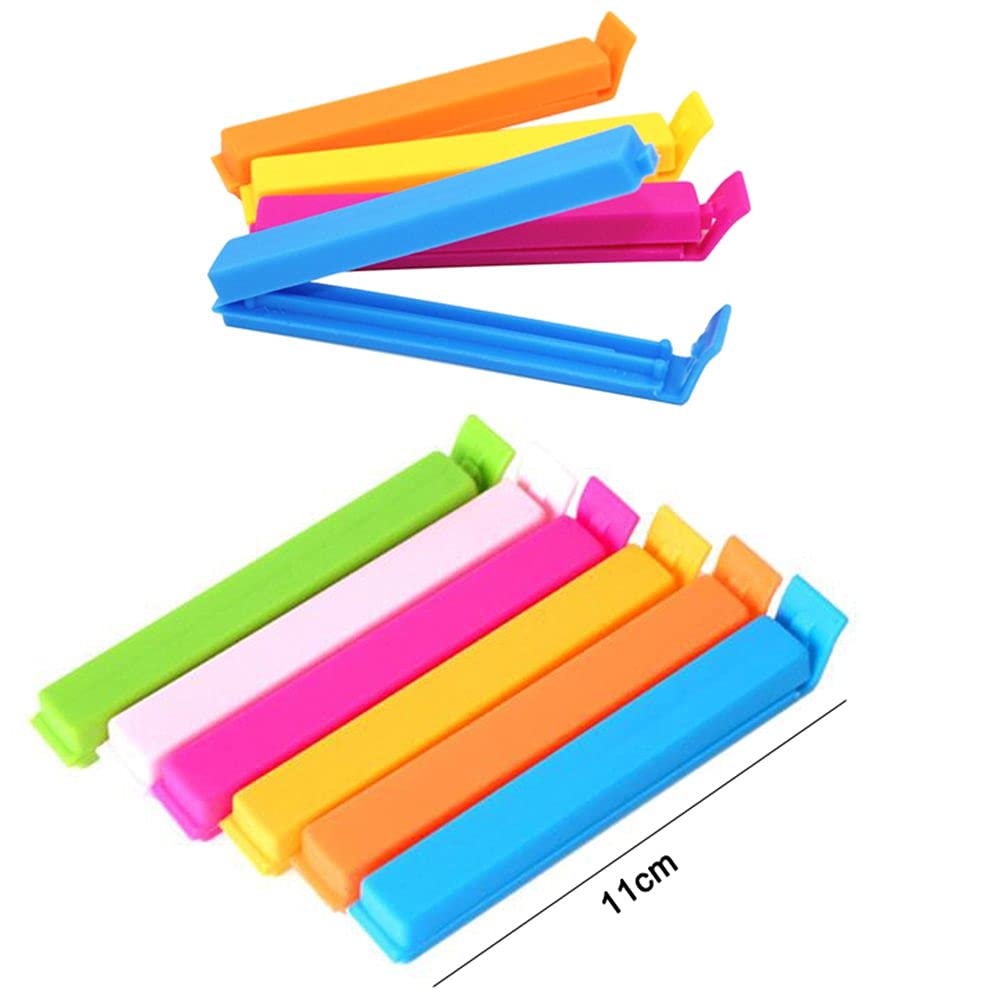 10Pcs Plastic Sealer Clamp Tool Bag Clips, Sealing Clips Fresh-Keeping Clamp Bag Clips Kitchen Tool, Random Color (11cm)