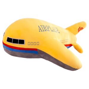 zhidiloveyou 15.7" airplane plush yellow stuffed plane toy aircraft hug pillow gifts for kids