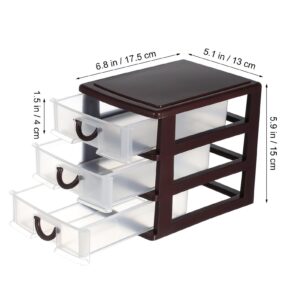 Cabilock 3 Tier Plastic Storage Drawer Units Home Office Storage Box Small Plastic Storage Drawers Desktop Case Organizer Cosmetic Makeup Container