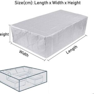 Patio Furniture Covers Waterproof, 420D Patio Sectional Couch Cover, Lawn Patio Furniture Cover, Heavy Duty Outdoor Sectional Sofa Cover, All Weather Protection 86.61x47.24x29.53 inch