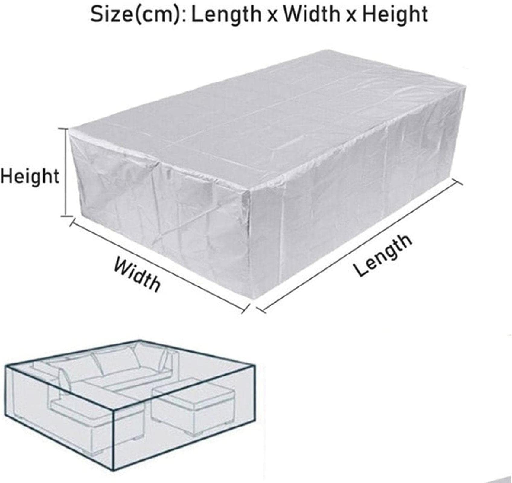 Patio Furniture Covers Waterproof, 420D Patio Sectional Couch Cover, Lawn Patio Furniture Cover, Heavy Duty Outdoor Sectional Sofa Cover, All Weather Protection 86.61x47.24x29.53 inch