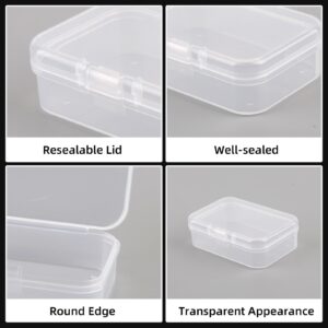 KUAIQU Beads Storage Containers,12-Pack Mini Clear Plastic Organizer Box Small Containers Storage Cases with Hinged Lids for Organizing Small Items Jewelry Projects Craft Pieces Safety Pins