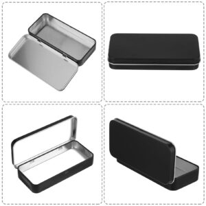 Tyqour Metal Rectangular Empty Hinged Tin Box Containers Metal Tin Box for Home Storage Jewelry Crafts