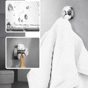 4 Pcs Suction Cup Hooks for Shower, No Drill Suction Cup Towel Hook Shower Hooks for Inside Shower, Stainless Steel Shower Hooks for Towel, Bathrobe and Loofah, 11.02 Lbs Towel Hooks