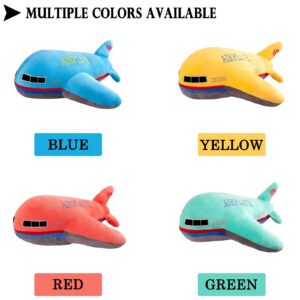 zhidiloveyou 15.7" Airplane Plush Yellow Stuffed Plane Toy Aircraft Hug Pillow Gifts for Kids