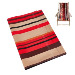 ahandmaker beach sling chair replacement fabric, canvas cloth beach lounge chair cover, red stripe pattern sling chair replacement canvas for beach chair(44.88x16.93inch)