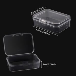 KUAIQU Beads Storage Containers,12-Pack Mini Clear Plastic Organizer Box Small Containers Storage Cases with Hinged Lids for Organizing Small Items Jewelry Projects Craft Pieces Safety Pins