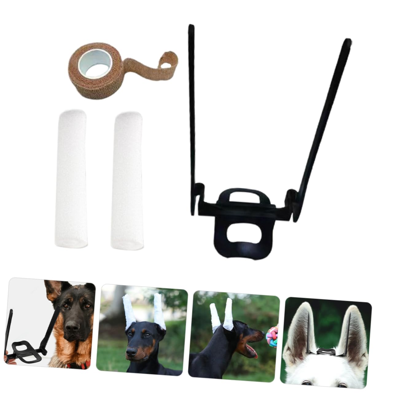 DRESSOOS 1Set Dog Ear Stand Up Support Tool with Puppy Ear Support Tape for Erecting Dog Ears for Doberman and Pinscher Breeds Essential Dog Ear Care Solution