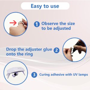 Innovative Ring Size Adjuster Adhesive with UV Light- Adjusts Any Ring Size, Easy Application & Removal, Ring Size Adjuster for Loose Ring, Ring Adjuster Glue, Ring Sizer, Ring Guards