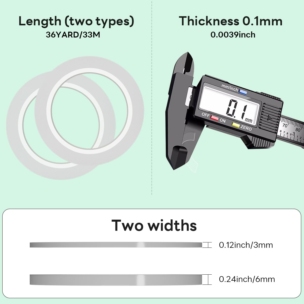 stedi Hobby Model Craft Tool Carving Cutting Masking Tape, Scribing Tape,Scribing line, for Engraved,Panel line,Resin,Scale Model,3mmx33m+6mm*33m(2pcs)