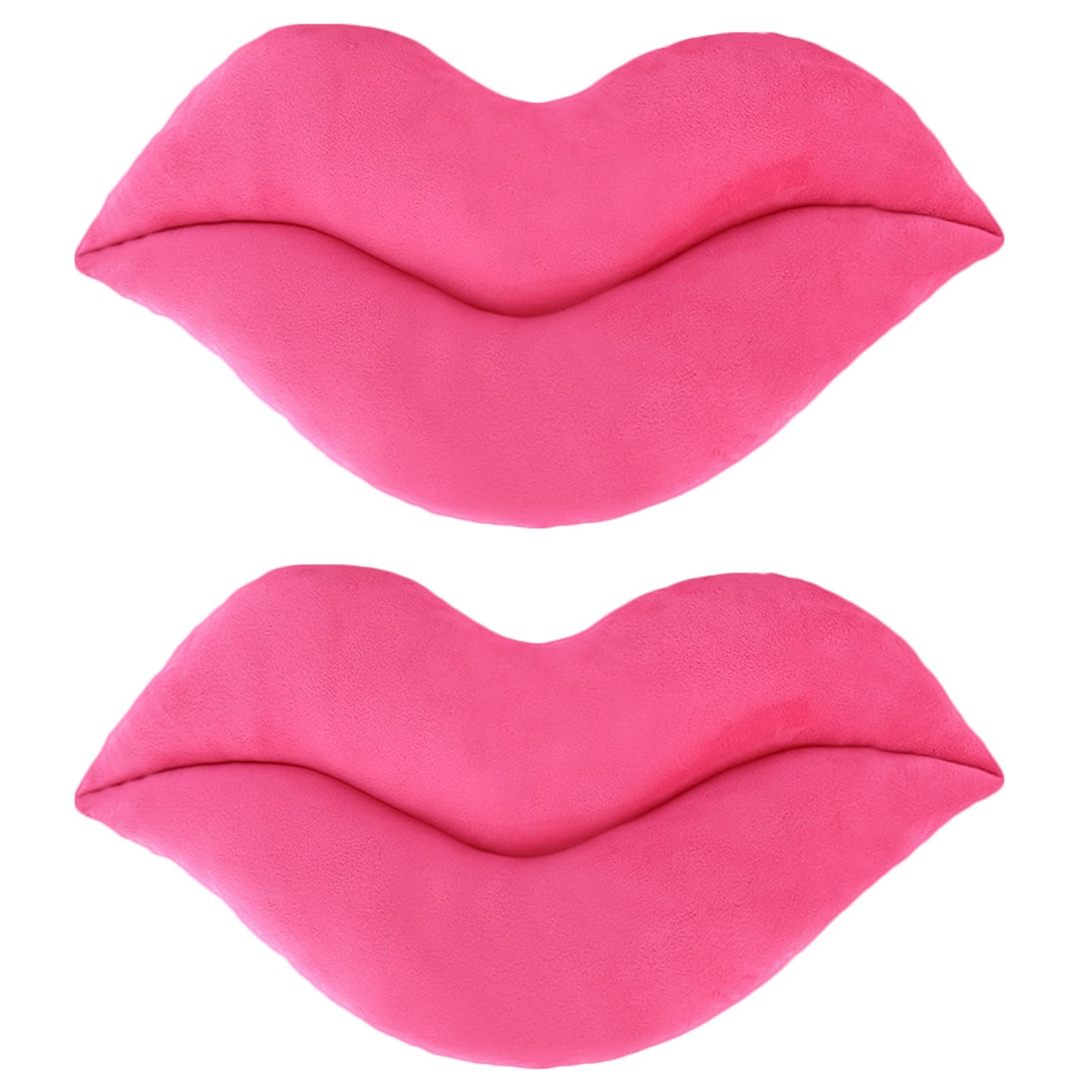 zhidiloveyou 2PCS 11.8" Lip Pillow Plush Pink Cute Hug Toy Soft Lip Shaped Decorative Cushion