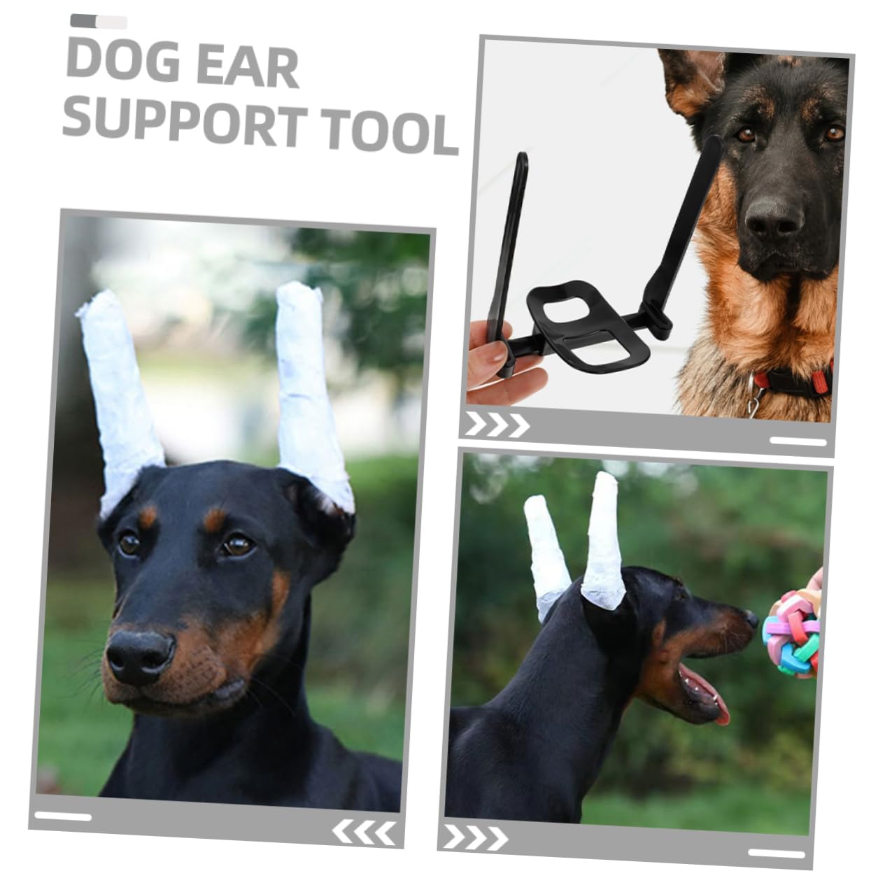 DRESSOOS 1Set Dog Ear Stand Up Support Tool with Puppy Ear Support Tape for Erecting Dog Ears for Doberman and Pinscher Breeds Essential Dog Ear Care Solution