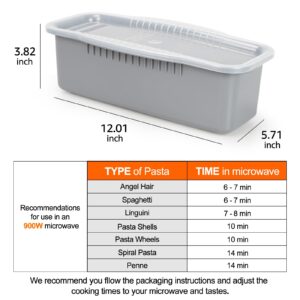 Swift Pasta Fix: Microwave Pot with Strainer Lid for Speedy Draining - Cook Your Favorite Pasta Dish in No Time