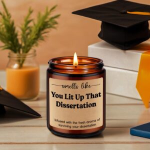 GSPY Graduation Candle, PhD Graduation Gifts, Doctorate Graduation Gifts for Her, Him - Funny Dissertation, Congrats Grad, 2024 Graduation Gifts for Women, Doctoral Graduates, Doctoral Student