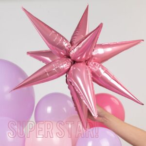 Pink and purple balloon arch Kit with Mylar star Disco Ball Balloon Garland for music fans theme teenage girl Birthday Party Prom Decorations (Pink purple silver)