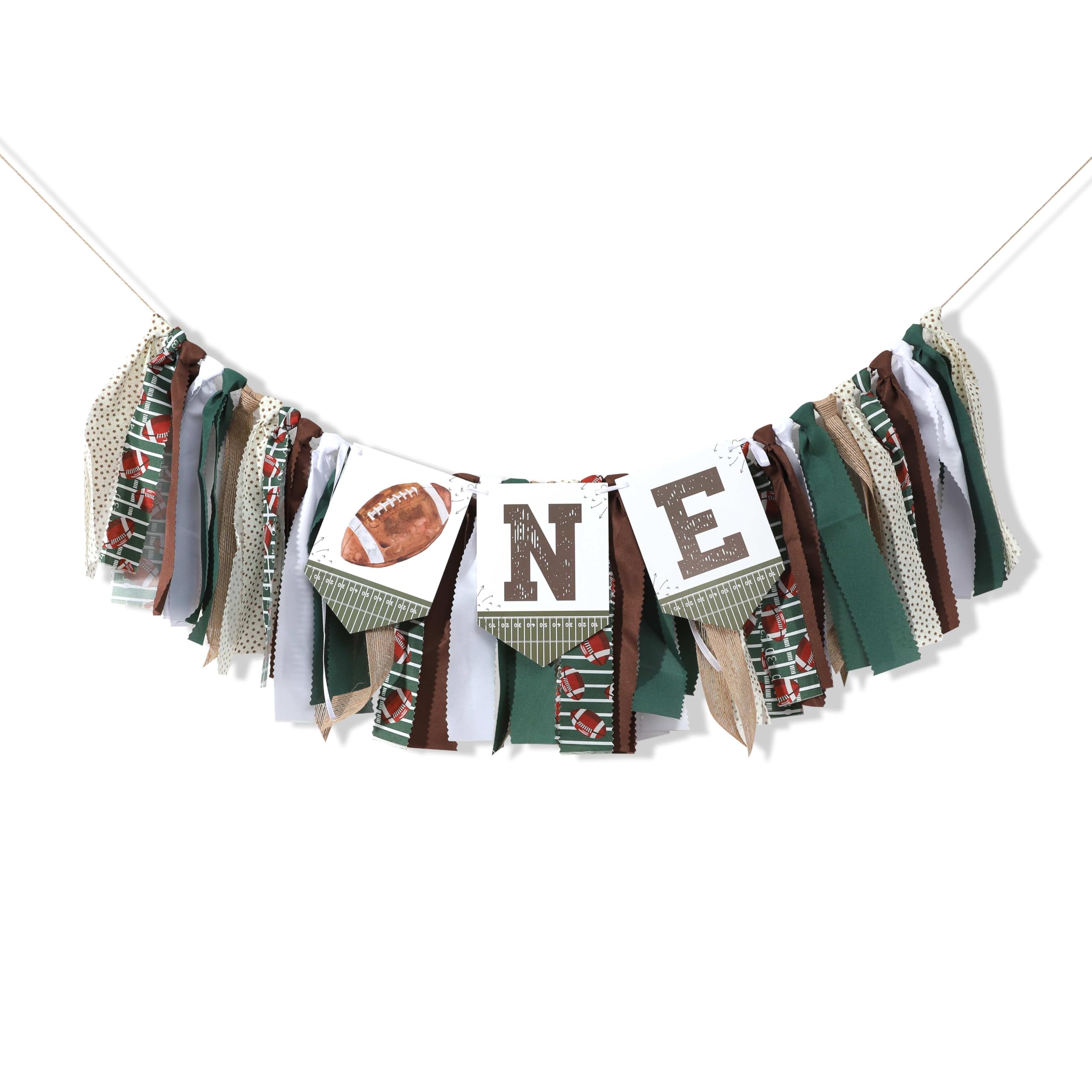 Football One High Chair Banner - Football 1st Birthday Party Decorations,Football First Highchair Banner,First Year Down Themed Decor,First Year Down Football Highchair Banner