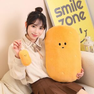 funnykitten Potato Plush, Kawaii Stuffed Potato Pillow Soft Realistic Potato Plushie Toy Funny Food Plush Pillows Gift for Home Decor Party, 21.6 inch